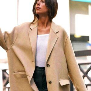 ZARA Double Faced Wool Blend Coat ZW Collection.